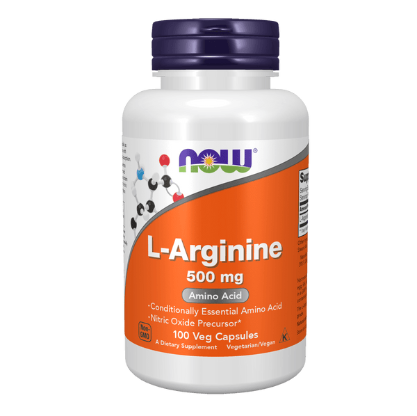 L-Arginina 500 mg (100 cápsulas) - NOW Foods