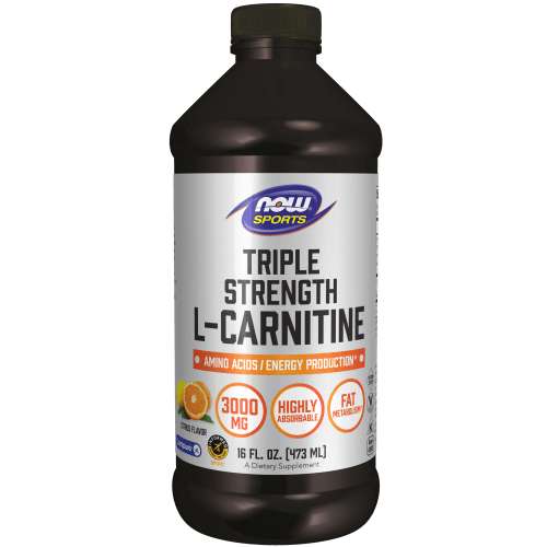 L-Carnitina 3000mg, líquido de triple fuerza (473 ml) - NOW Foods