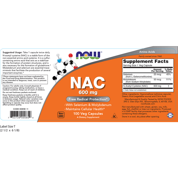 NAC N-Acetyl Cysteine - Suplemento antioxidante para bienestar general