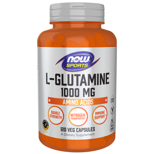 Suplemento L-Glutamina Doble Fuerza 1000 mg para apoyo inmunológico y muscular.