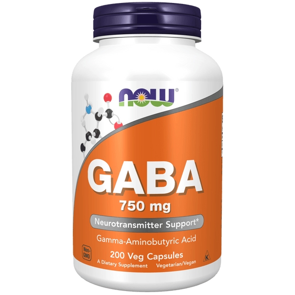 GABA 750 mg (200 cápsulas) - NOW Foods