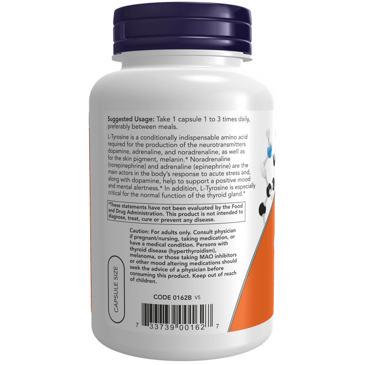  L-Tirosina 500 mg para deportistas y apoyo glandular.