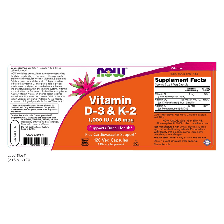 Cápsulas veganas de Vitamina D-3 y K-2 para fortalecer sistema inmune.