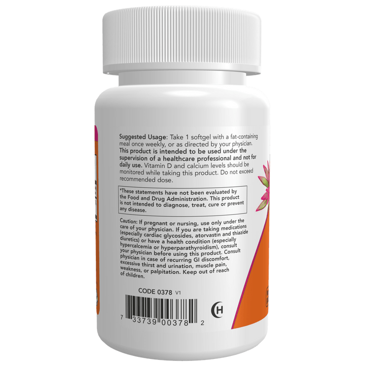  Vitamina D-3 Now Foods para absorción de calcio y fósforo.