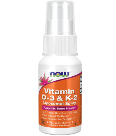 Aerosol liposomal de vitamina D-3 1000 UI y vitamina K-2 (59 ml) - NOW Foods