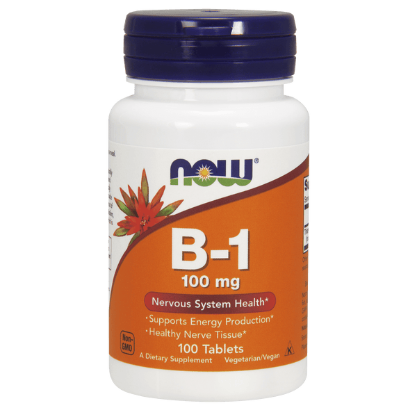 Vitamina B-1 100 mg (100 tabletas) - NOW Foods