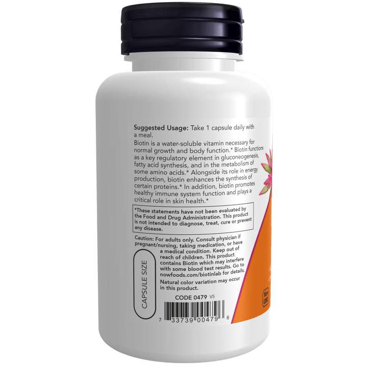 Biotina 10 mg en cápsulas veganas para bienestar integral.