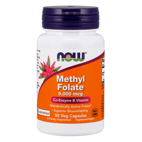 Folato de metilo 5000 mcg (50 cápsulas) - NOW Foods