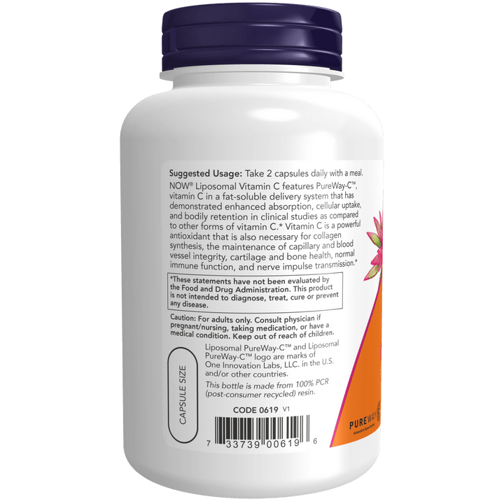 Suplemento Vitamina C Liposomal Now Foods para alta absorción