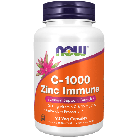 Vitamina C-1000 y Zinc (90 cápsulas) - Now Foods