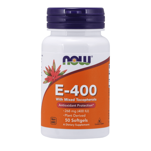 Vitamina E 400 UI (50 Softgels) - NOW Foods