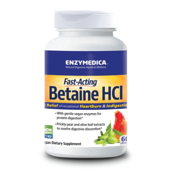 Betaína HCl, 1300 mg (60 caps)