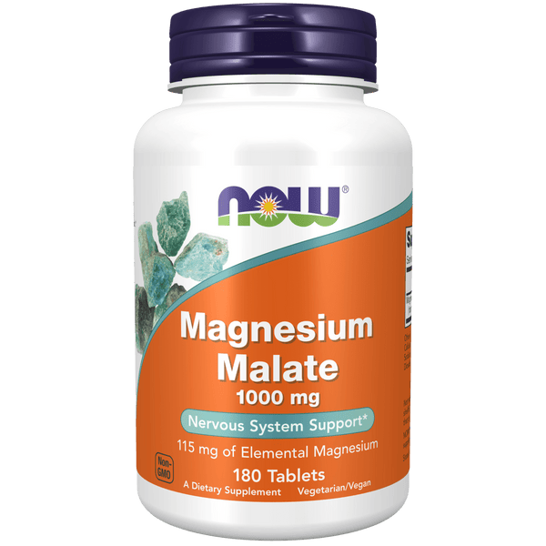 Malato de magnesio 1000 mg (180 tabletas) - NOW Foods