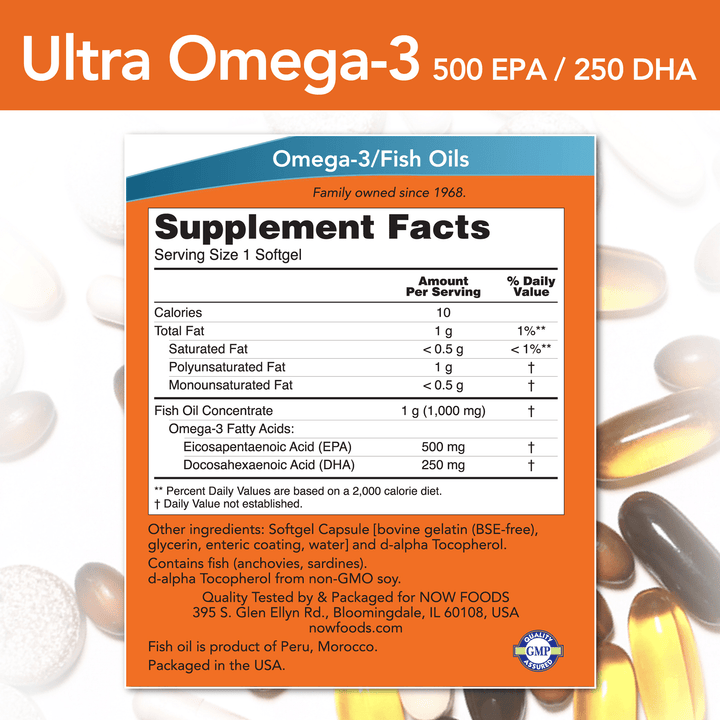 Ultra Omega-3 500 EPA - Suplemento para prevenir derrames cerebrales y cardíacos