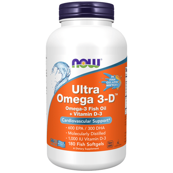 Ultra Omega 3-D™ 600 EPA/300 DHA (180 cápsulas blandas) - NOW Foods