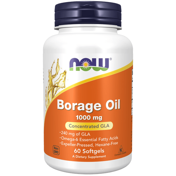 Aceite de borraja 1000 mg (60 cápsulas blandas) - NOW Foods