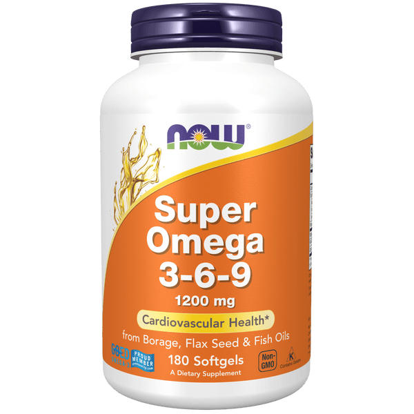 Super Omega 3-6-9 1200 mg (180 cápsulas blandas) - NOW Foods