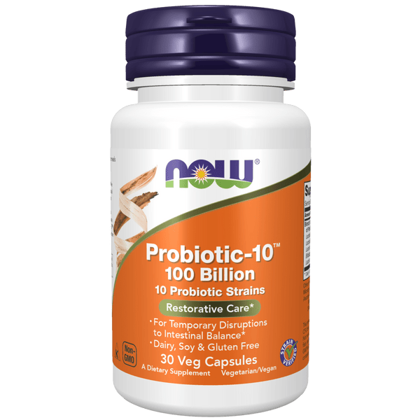 Probiotic-10, 100 mil millones (30 cápsulas) - Now Foods