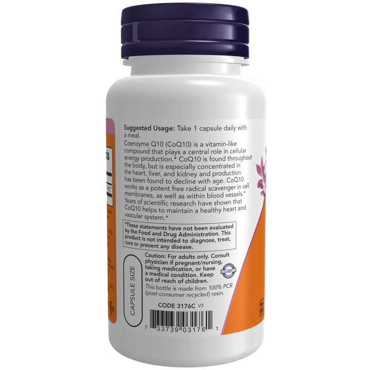 CoQ10 200 mg NOW Foods para protección celular y producción de energía.