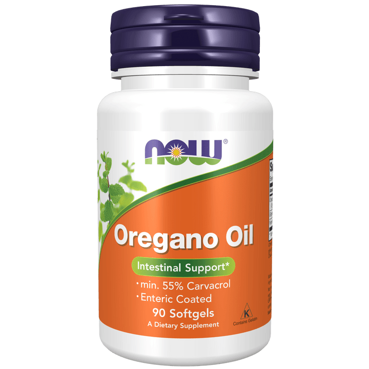 Suplemento Aceite de Orégano NOW Foods para apoyo intestinal.