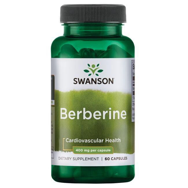 Suplemento Berberina 400 mg Swanson para salud cardiovascular.