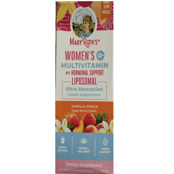 Multivitamínico 40+ Liposomal para Mujer, Vainilla Melocotón (14 pack de 0.5 fl oz