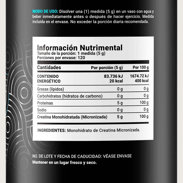 Suplemento de creatina B Life para aumentar la fuerza y la recuperación muscular.