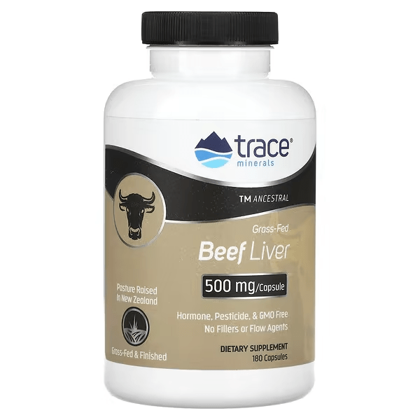 Hígado de Res 500 mg (180 cápsulas) - Trace Minerals