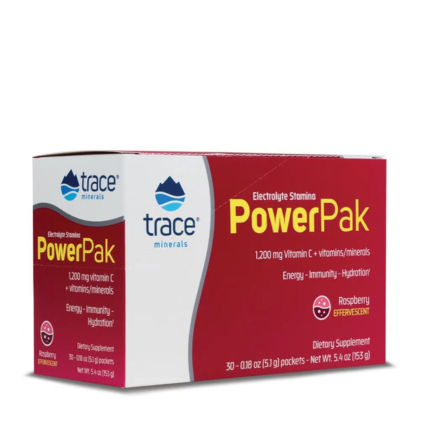 Electrolitos Stamina Power Pak - Frambuesa 1200 mg (30 sobres) Trace Minerals