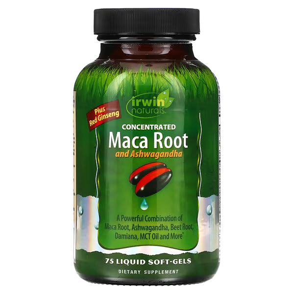 Raíz de Maca y Ashwagandha (75 sofgtels), Irwin Naturals