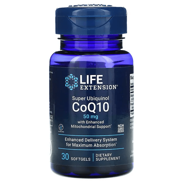 Super Ubiquinol CoQ10 con soporte mitocondrial mejorado 50 mg