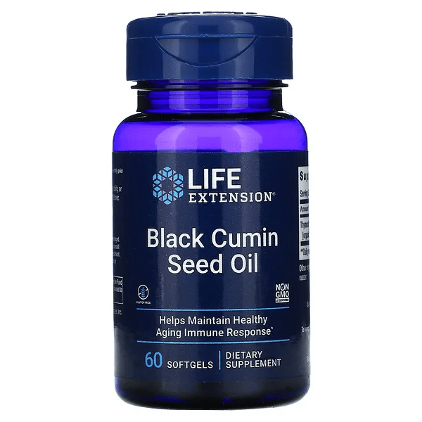 Aceite de Semilla de Comino Negro de Life Extension para apoyo inmunológico e inflamatorio.