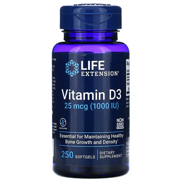 Vitamina D3 1000 UI 25 mcg (250 cápsulas blandas)