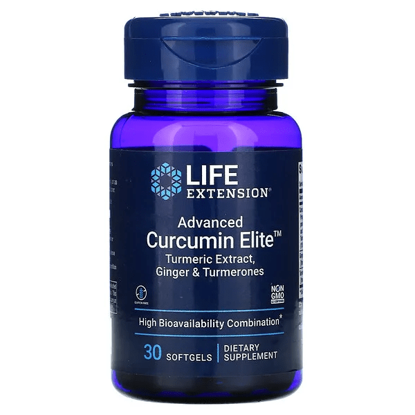 Extracto avanzado de cúrcuma Curcumin Elite, jengibre y turmeronas (30 capsulas blandas)