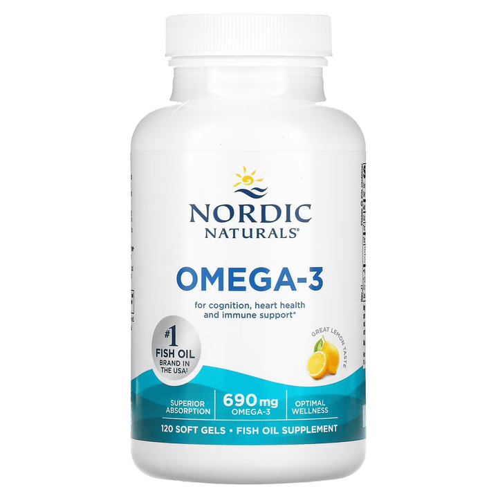 Suplemento Omega-3 Limón 690 mg Nordic Naturals para salud cognitiva y cardiovascular