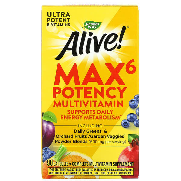 Alive!® Max6 Multivitamínico Diario de Máxima Potencia (90 Caps)