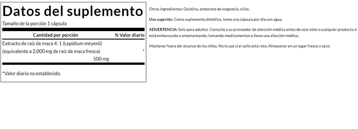 Cápsulas de maca para mejorar el rendimiento y la satisfacción sexual