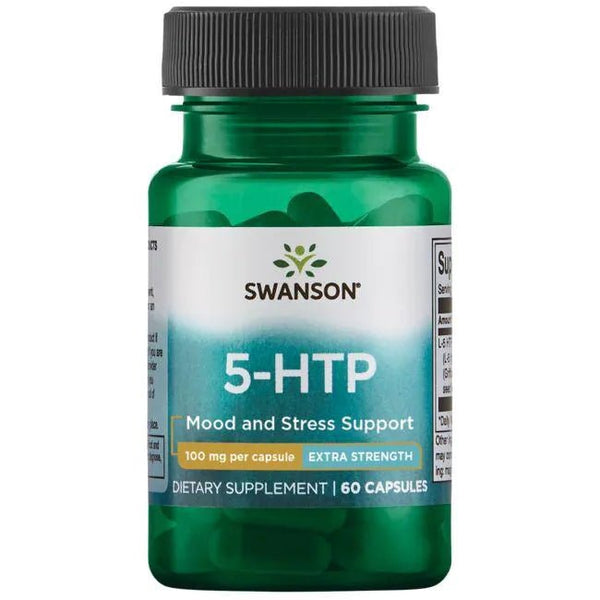 Suplemento 5-HTP 100 mg Swanson para estado de ánimo y apoyo emocional.