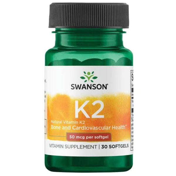 Suplemento Vitamina K2 50 mcg Swanson para salud ósea y cardiovascular.