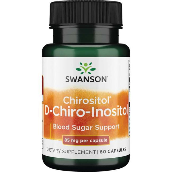 Suplemento D-Chiro Inositol 85 mg Swanson para apoyo glucémico y metabólico.