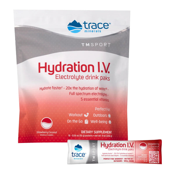 Hydration I.V. Electrolyte fresa coco (256 g) - Trace Minerals