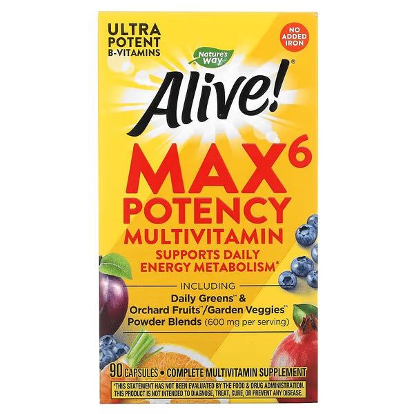 Alive!® Max6 Multivitaminico de potencia (90 caps)