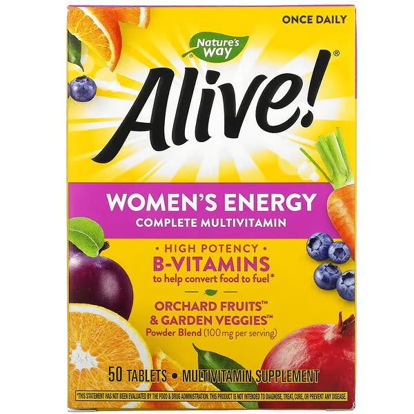 Alive!® Multivitamínico energía para mujeres (50 tabs)