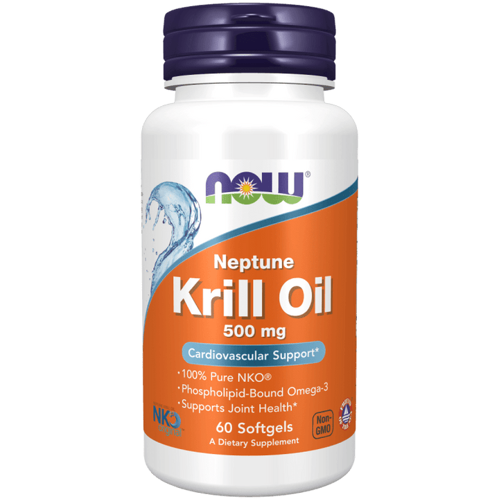 Aceite de Krill NOW Foods 500 mg, 60 cápsulas blandas de Omega-3 puro.