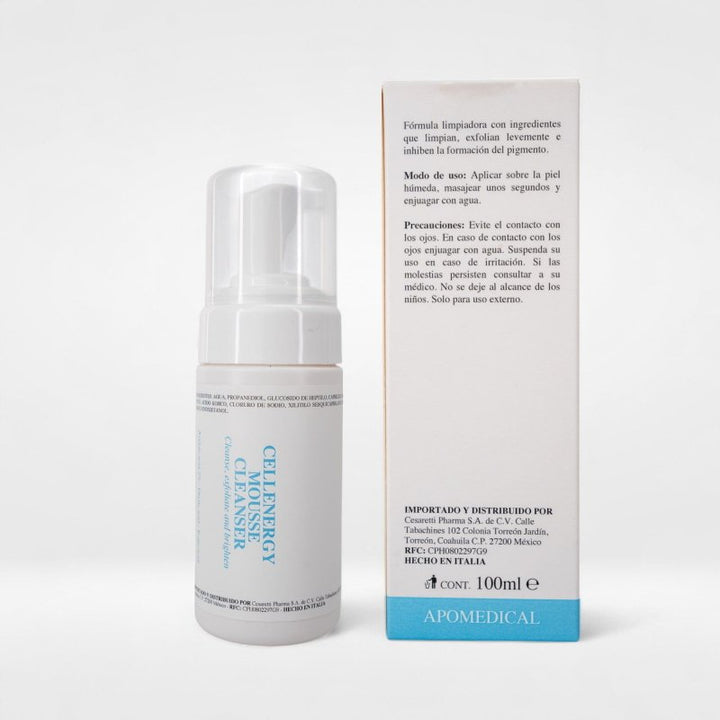 Mousse Limpiador y Exfoliante de Cellenery Cesaretti Pharma