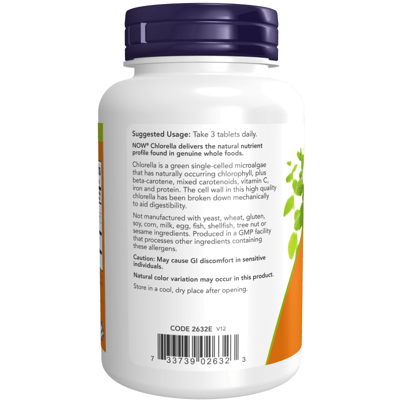 Suplemento de chlorella vegana, kosher y sin OGM.