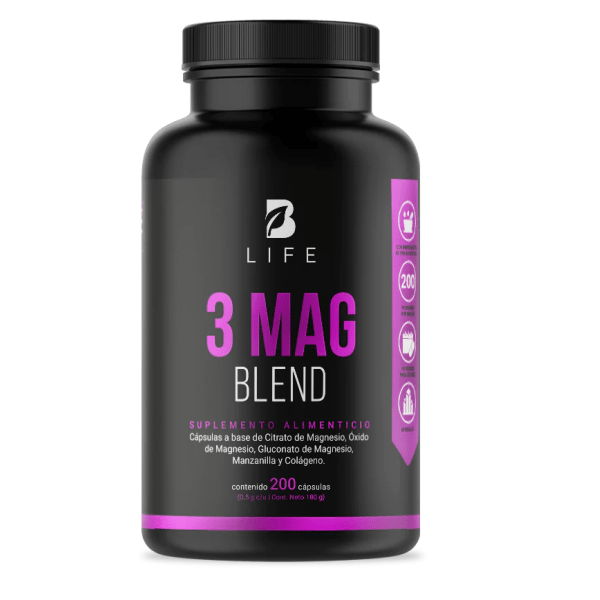 Frasco de 3 Mag Blend de Blife con 200 cápsulas