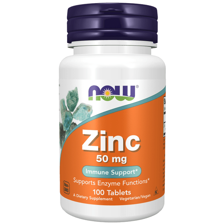 Suplemento Zinc Gluconato 50 mg Now Foods para sistema inmune.