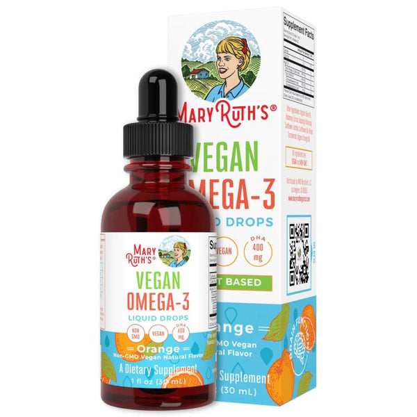 Frasco de Gotas Líquidas Veganas Omega-3 30 ml - Mary Ruth's