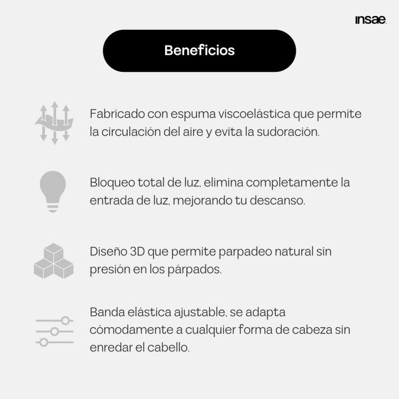 INSAE Insae, Antifaz para Dormir 3D